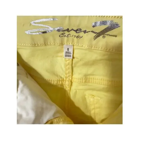 NEW Seven for all Mankind  Sz 8 Yellow Ankle Crop Pants NWT Womens - Picture 3 of 5